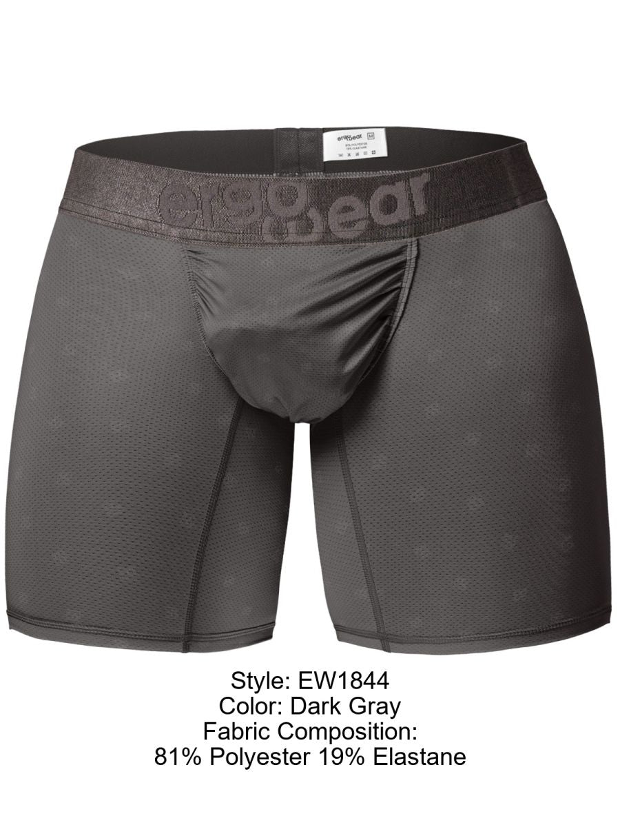 ErgoWear EW1844 FEEL SE Mens Comfort & Athletic Support Boxer Briefs Dark Gray