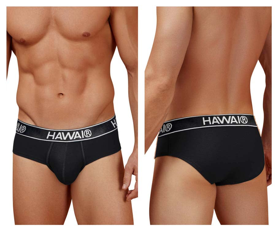 HAWAIR 41962 Cotton Blend Male Comfortable Briefs Black