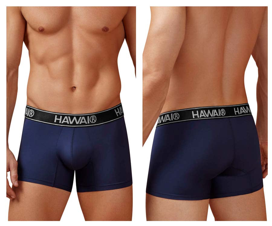 HAWAIR 41977 Microfiber Male Modern Fit Trunks Dark Blue