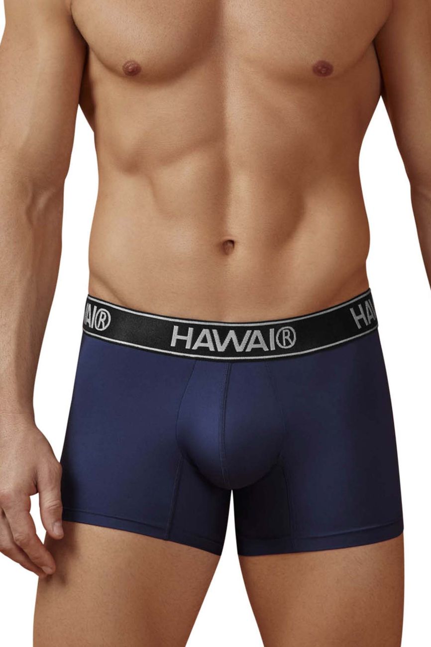 HAWAIR 41977 Microfiber Male Modern Fit Trunks Dark Blue