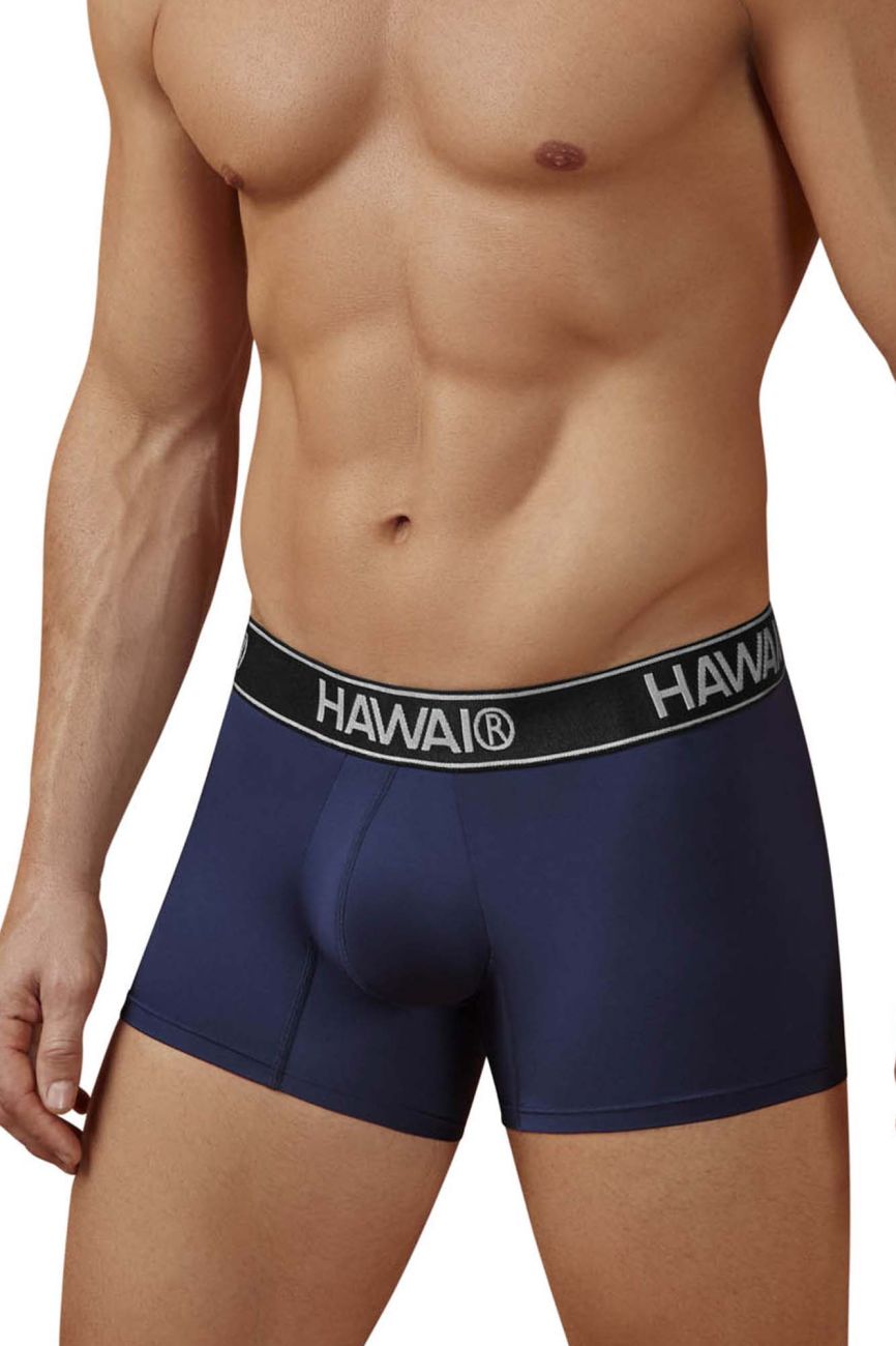 HAWAIR 41977 Microfiber Male Modern Fit Trunks Dark Blue