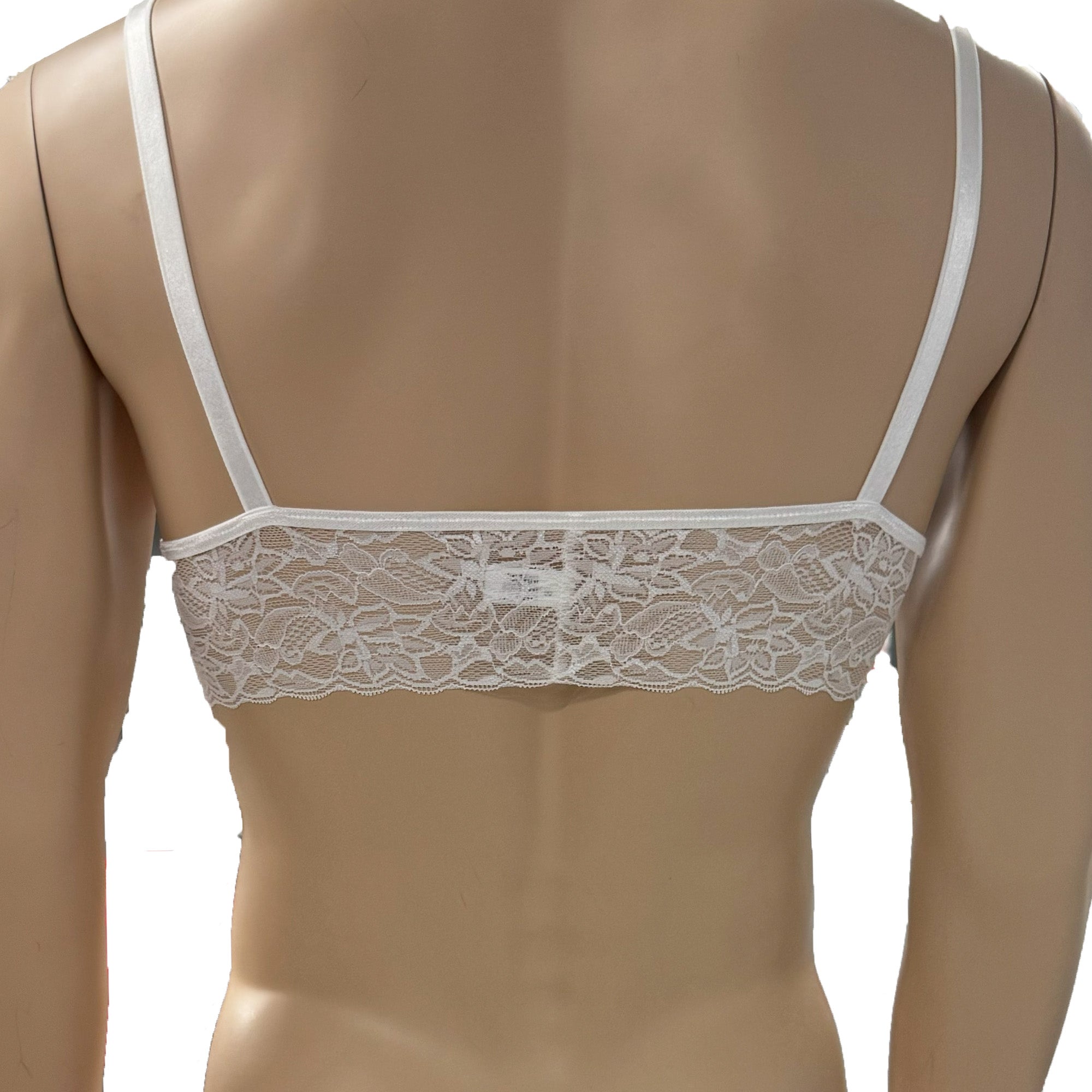 Mens Jackie & Lace Bra Top with Fun & Flirty Detail Lilac & White Lace
