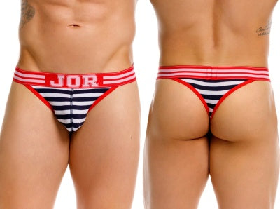JOR 2337 Santorini Male Classic Nautical Thongs Stripes Plus Sizes