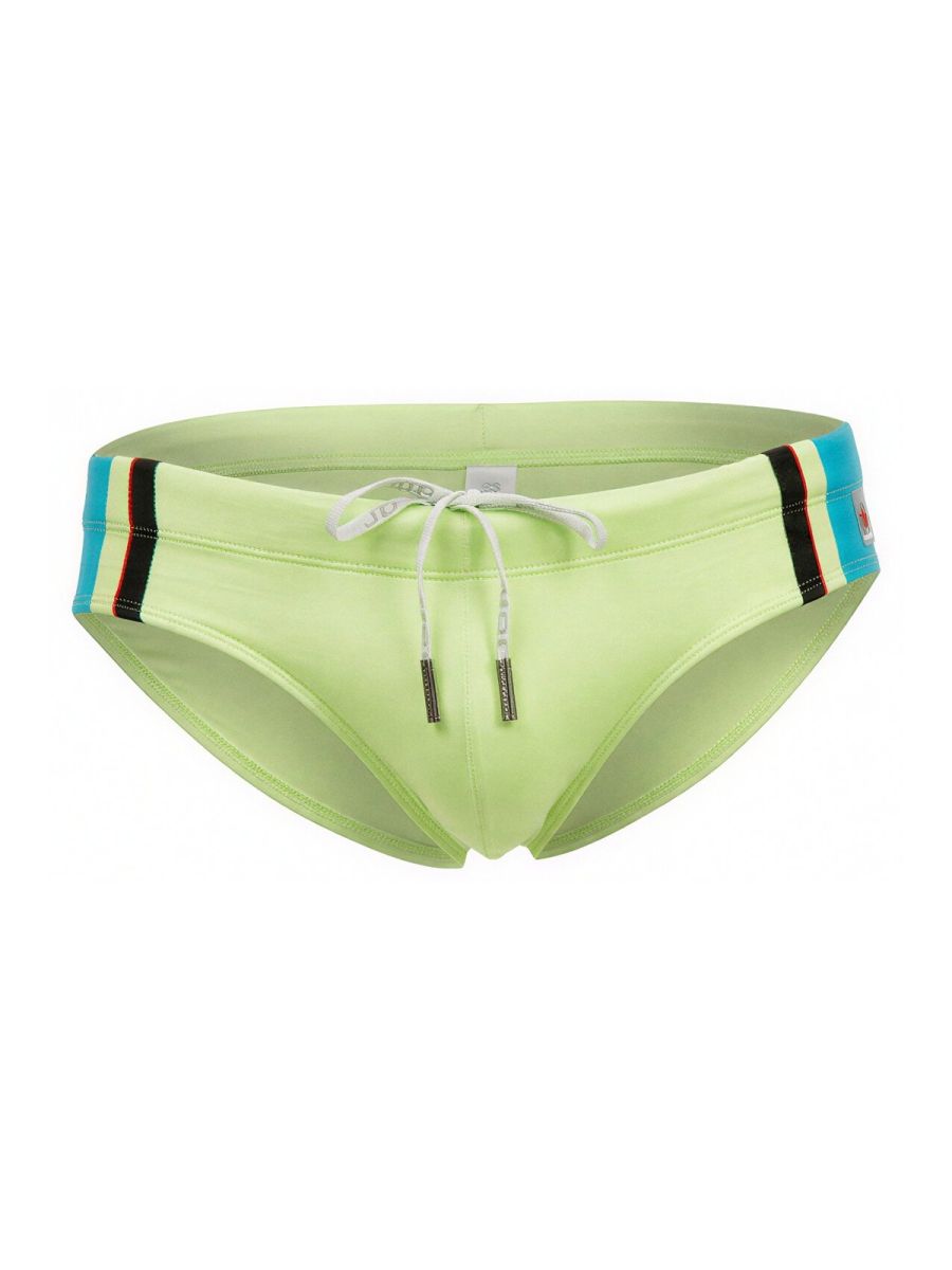 JOR 2384 Mens Neon Wind Swim Briefs with Support Green Plus Sizes