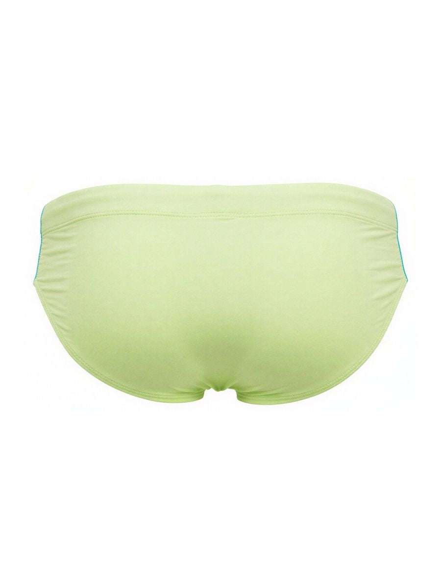 JOR 2384 Mens Neon Wind Swim Briefs with Support Green Plus Sizes