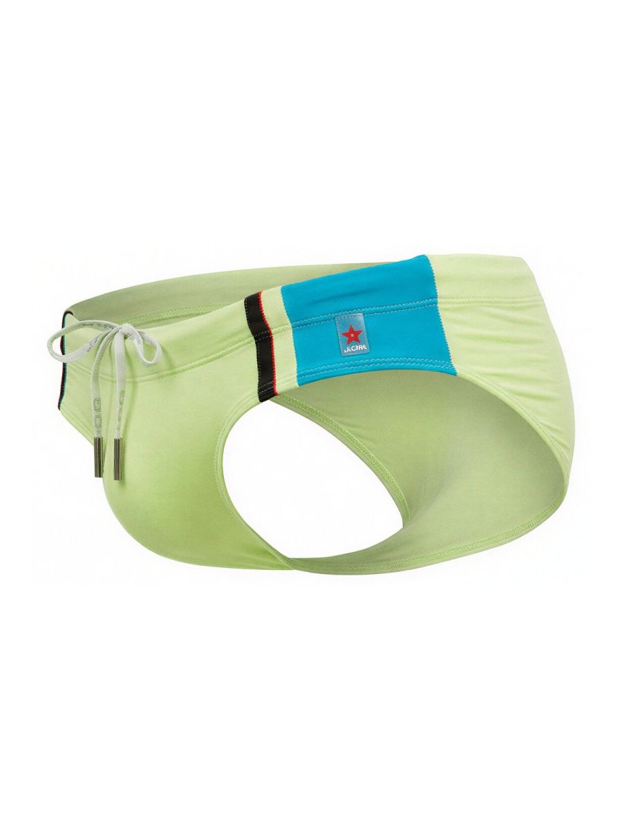 JOR 2384 Mens Neon Wind Swim Briefs with Support Green Plus Sizes