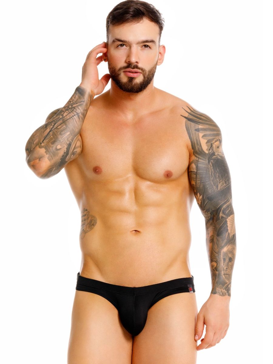 JOR 2450 Invisible Mens Sleek Low-rise Cut Briefs Black Plus Sizes