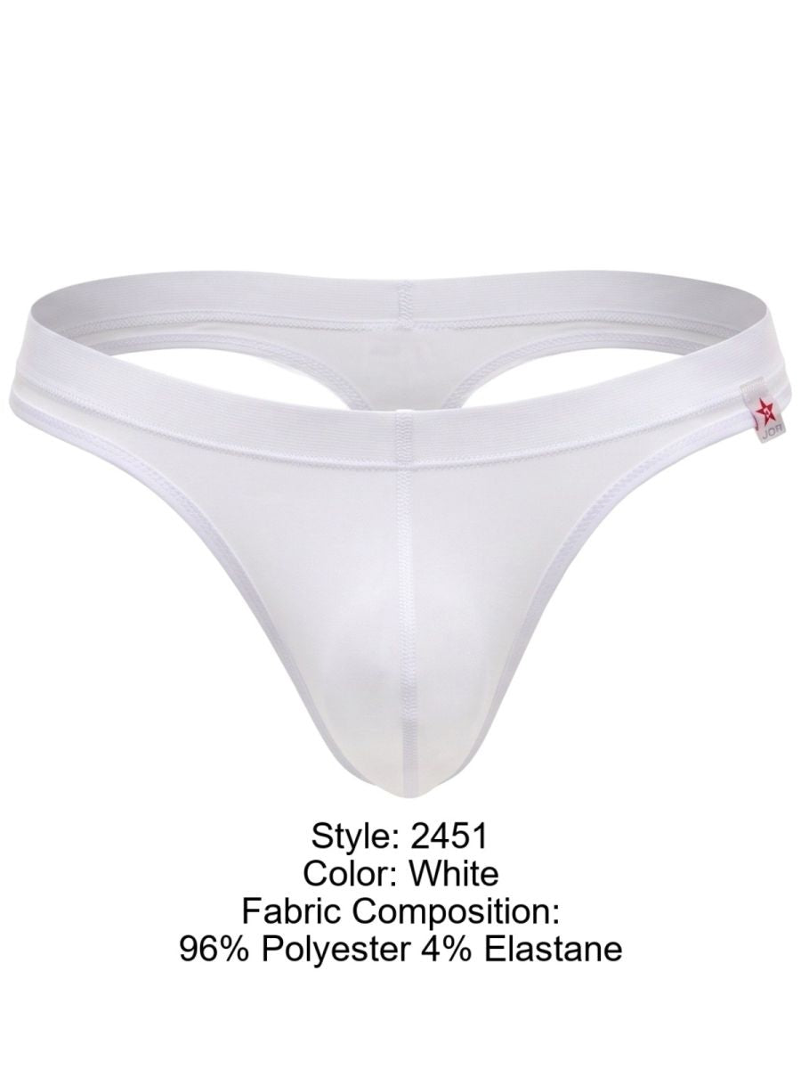 JOR 2451 Invisible Mens Sleek Low-rise Cut Thongs White Plus Sizes
