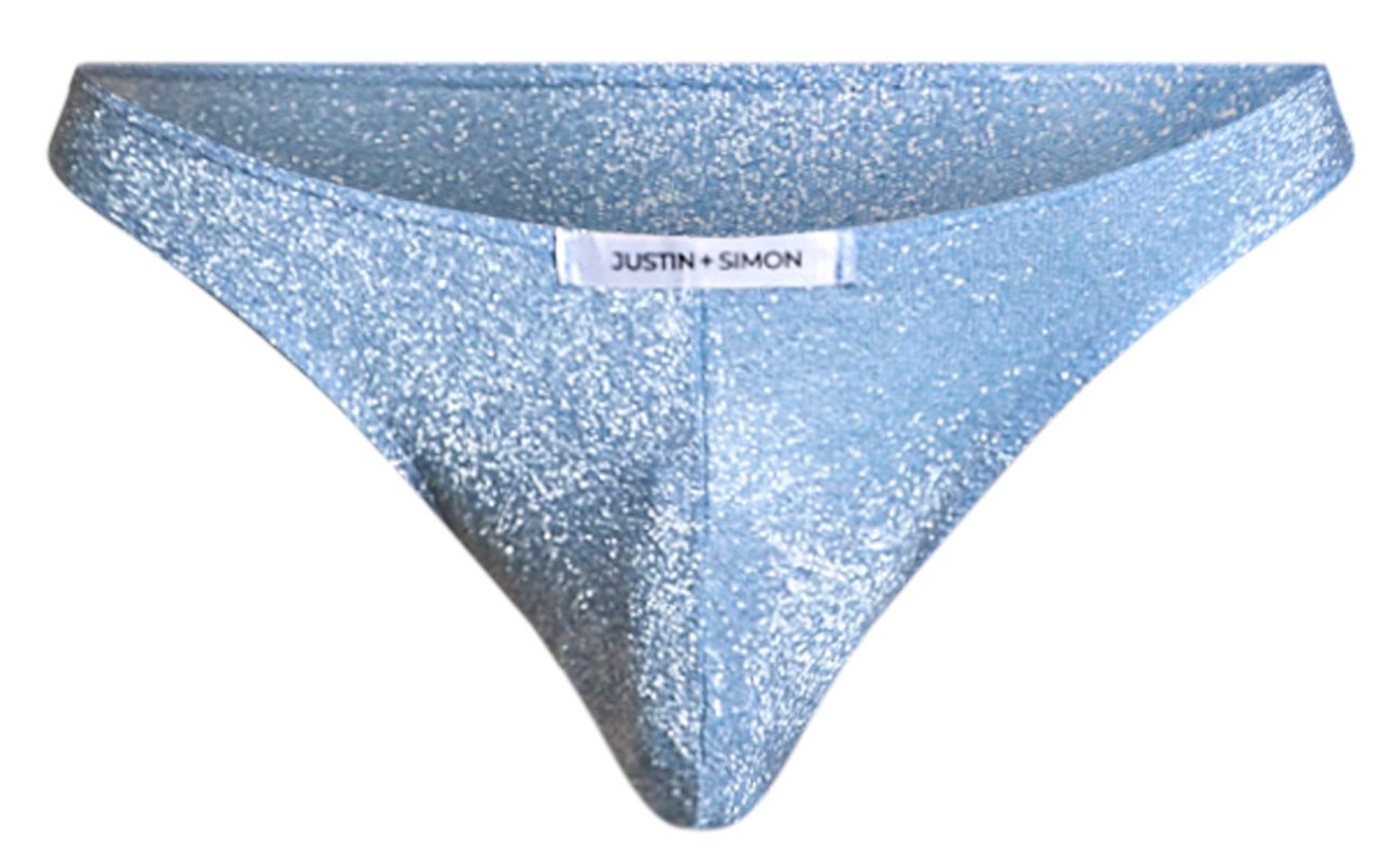 JUSTIN+SIMON XSJ01 Classic Silky Bikini Lurex Blue Plus Sizes