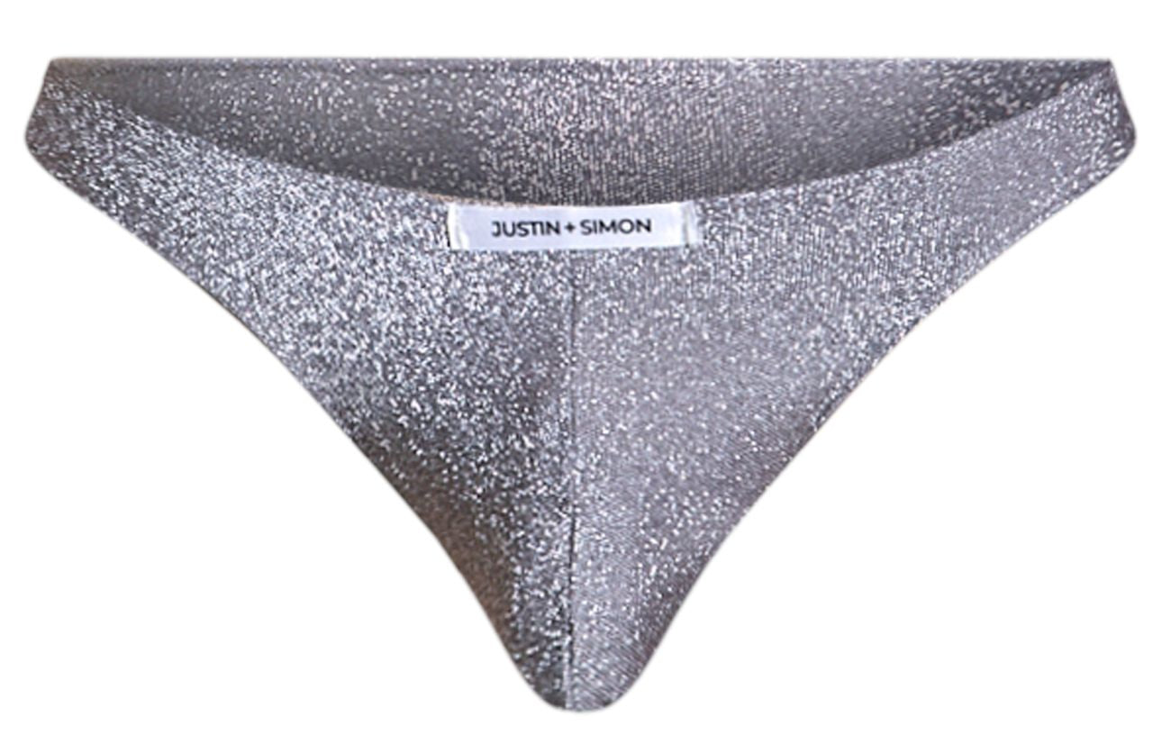 JUSTIN+SIMON XSJ01 Classic Silky Bikini Lurex Gray Plus Sizes