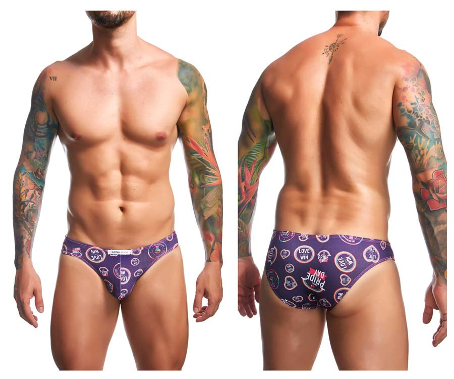 JUSTIN+SIMON XSJ01 Classic Silky Bikini Pride Purple Plus Sizes
