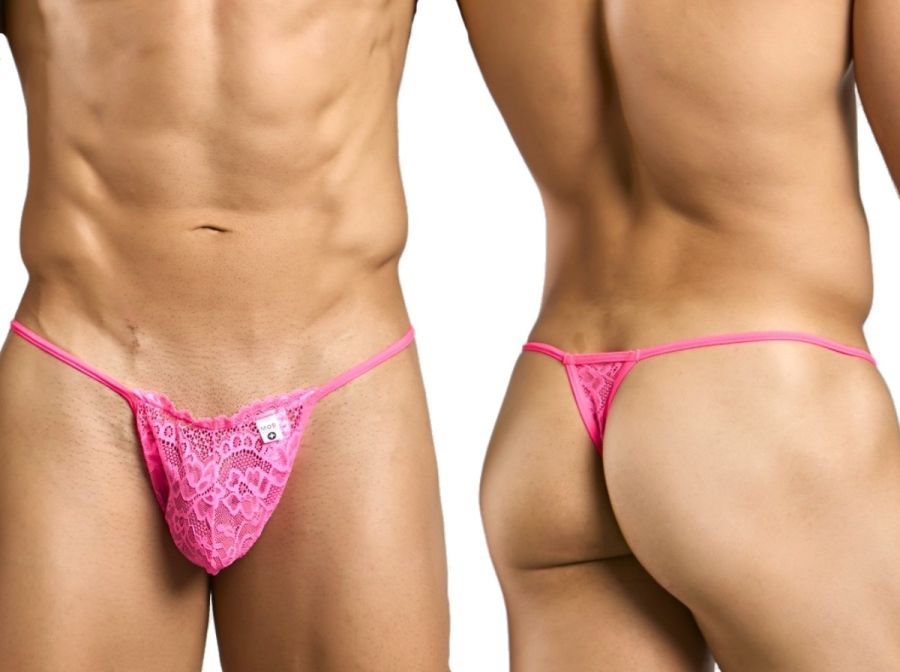 MaleBasics MBL27 Mens Sexy Floral Lace Thongs Hot Pink