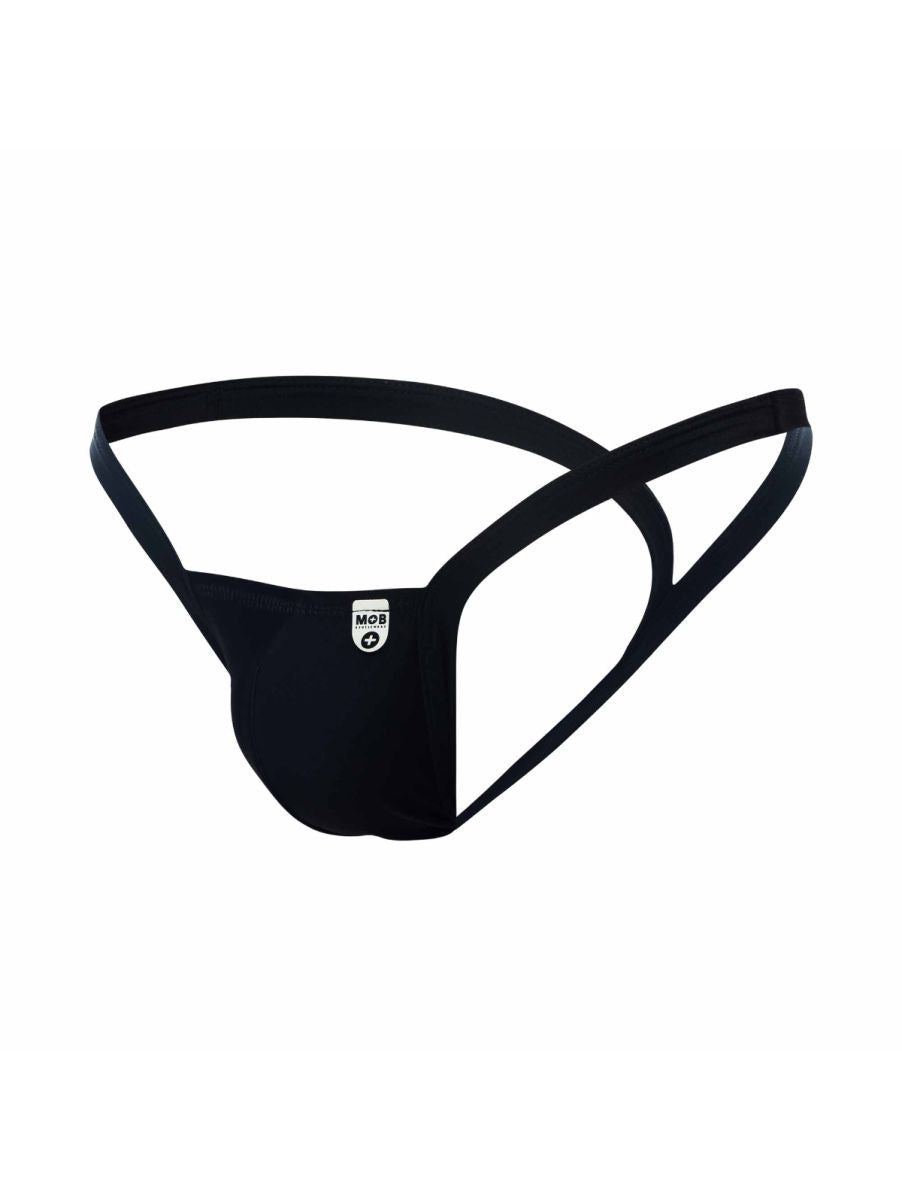 MaleBasics MBL52 Mens Sexy Buns Faux Leather Thongs Black