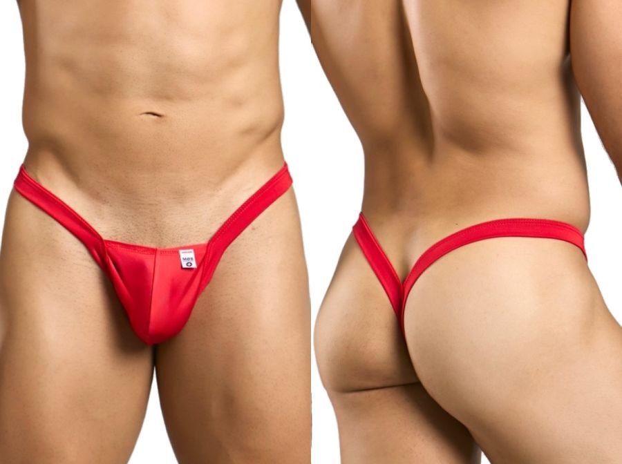 MaleBasics MBL52 Mens Sexy Buns Faux Leather Look Thongs Red