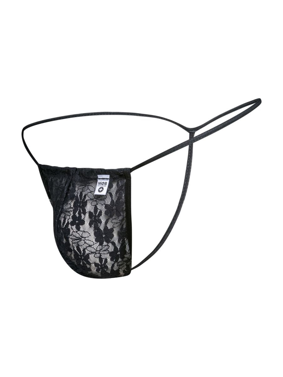 MaleBasics MBL59 Mens Sinful Thongs with Narrow Straps Black Lace