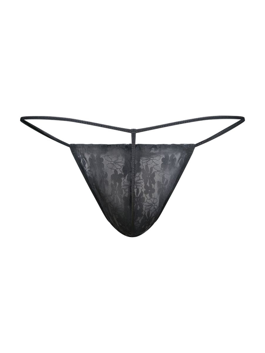 MaleBasics MBL59 Mens Sinful Thongs with Narrow Straps Black Lace