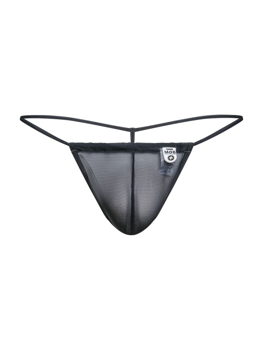 MaleBasics MBL59 Mens Sinful Thongs with Narrow Straps Black Mesh