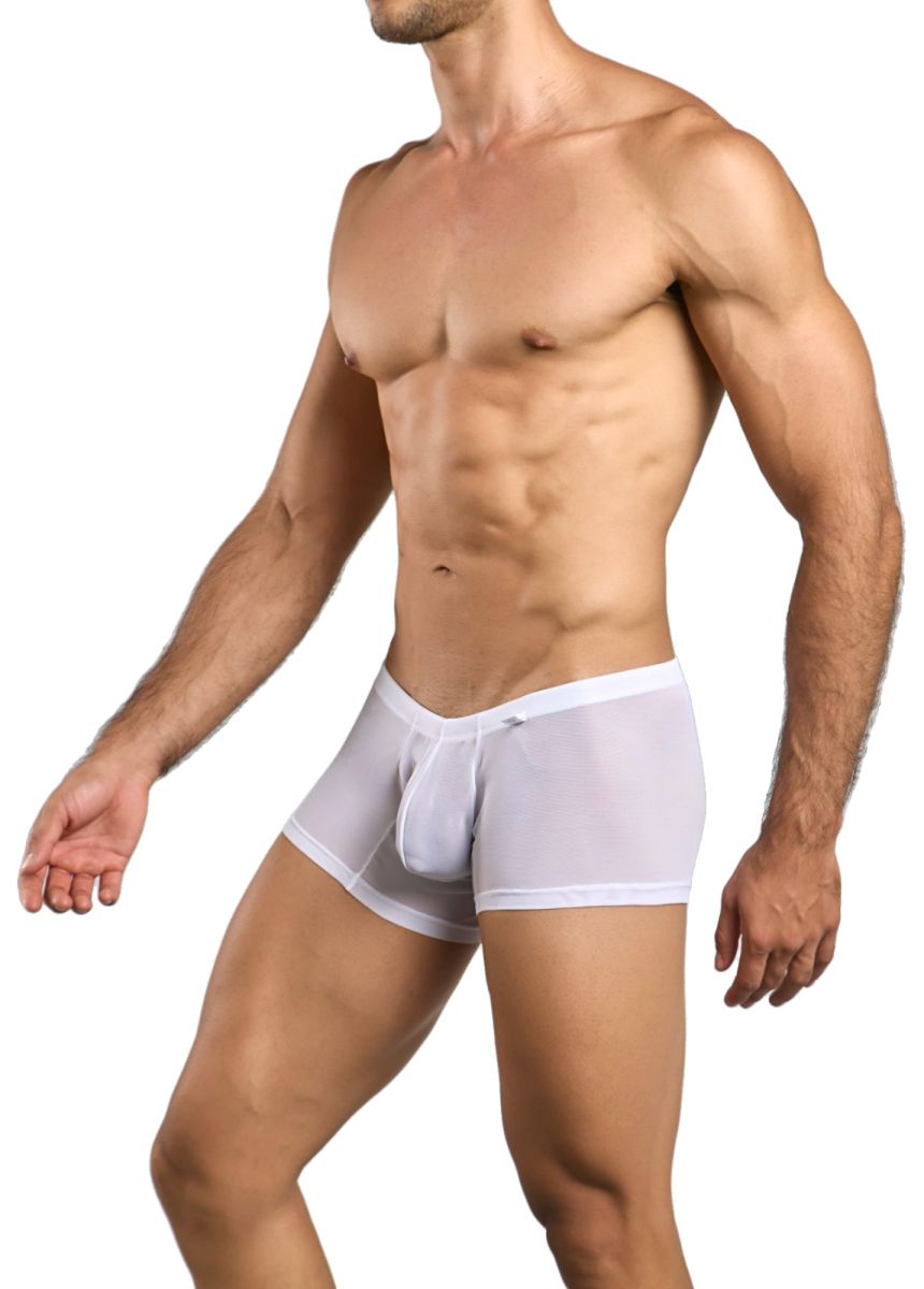 MaleBasics MBL78 Mens Sexy Barely There Trunks White Mesh