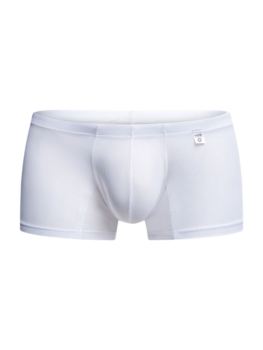 MaleBasics MBL78 Mens Sexy Barely There Trunks White Mesh