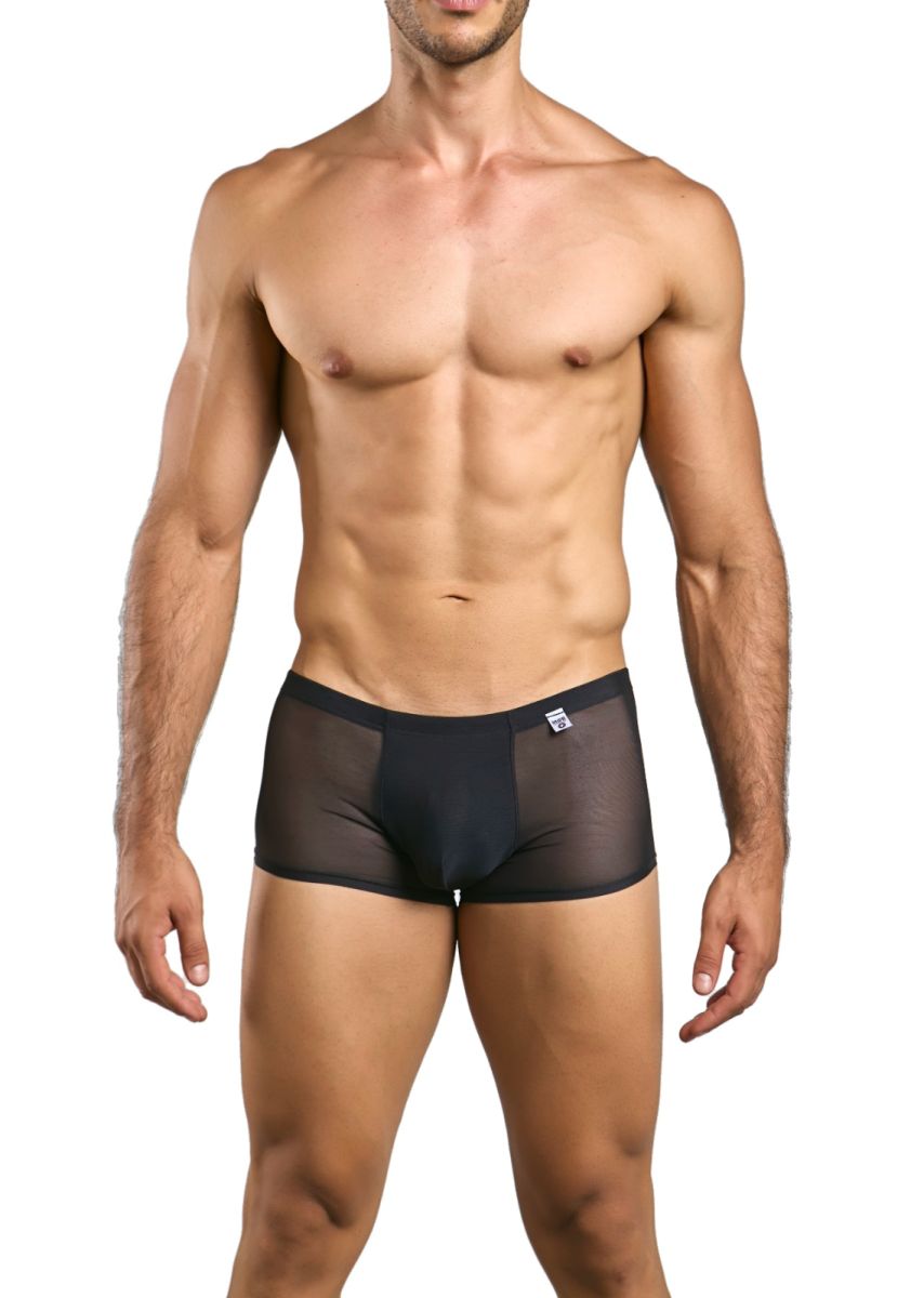 MaleBasics MBL84 Mens Classic Pouch Trunks Black Mesh