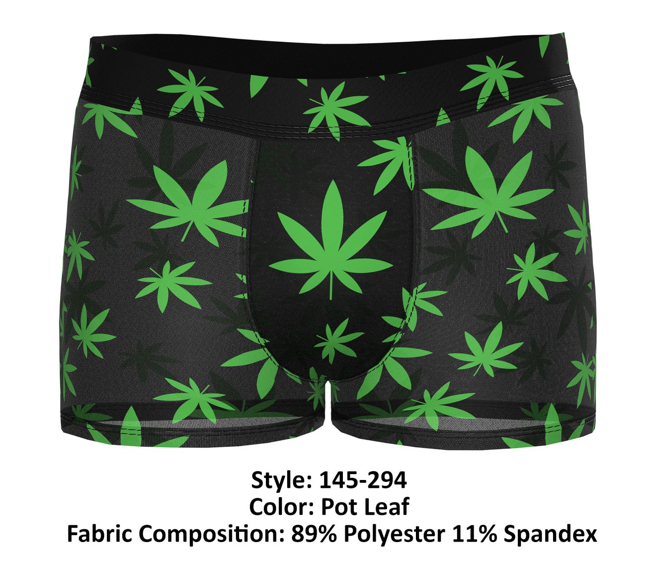 Male Power 145-294 Hazy Dayz Pouch Short Pot Leaf