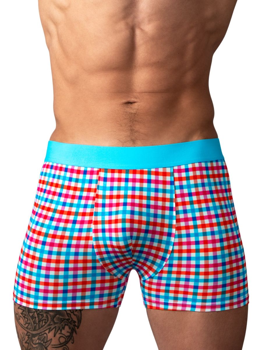 Male Power 160-306 Mens Soft & So Comfy Gingham Boxer Brief Color