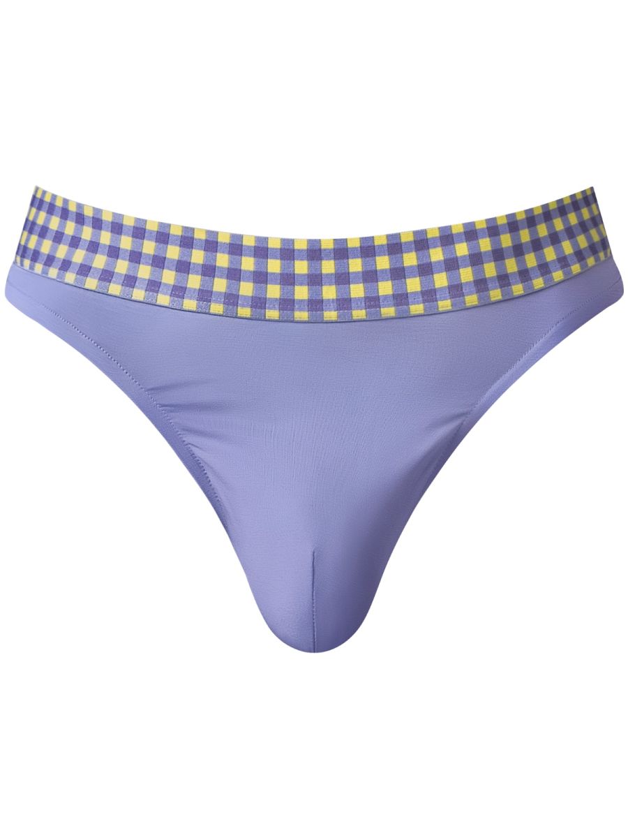 Male Power 413-306 Mens So Comfy Gingham Thong Purple