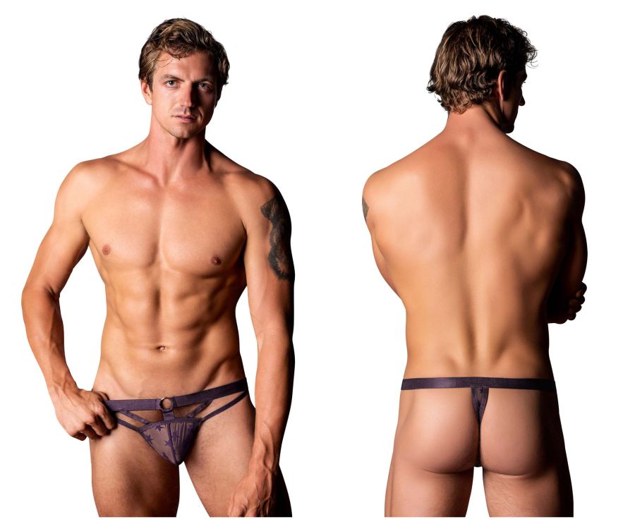 Male Power 416-291 Love Star Thong with Ring Purple