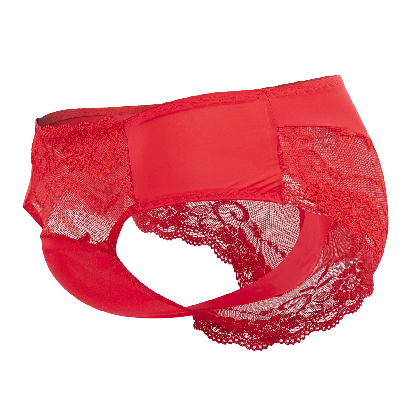Male Power 492-280 Sassy Lace Bikini Solid Pouch Red