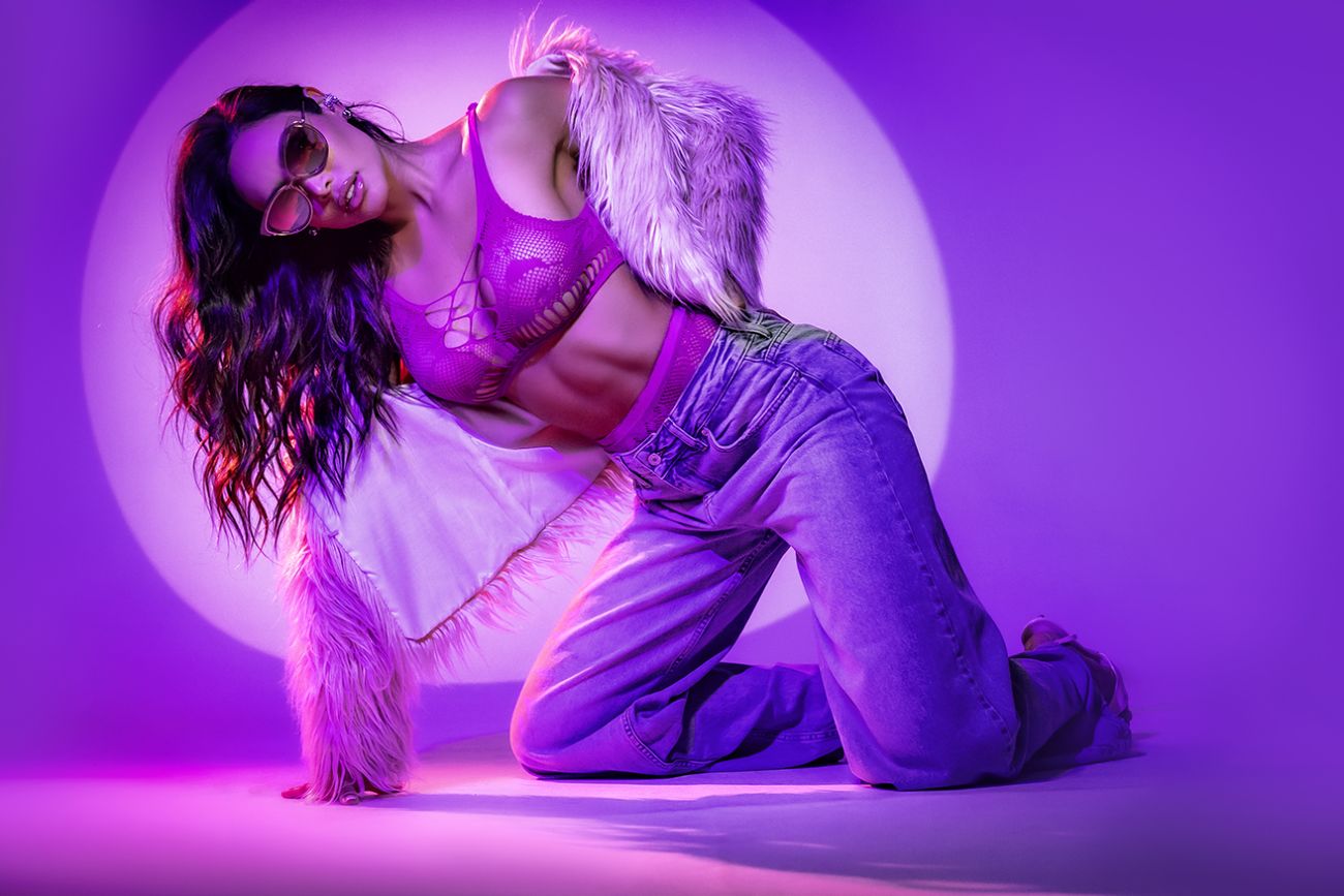 Mapale 1159 Floral Fishnet Two Piece Set