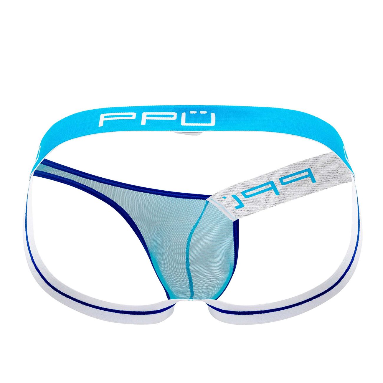 PPU 2308 One Side Mesh Jockstrap Turquoise