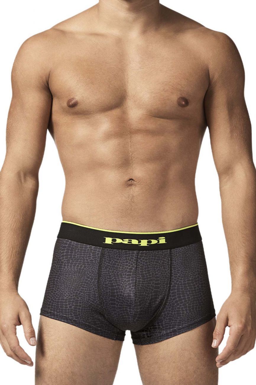 Papi UMPA048 Microflex Brazilian Trunks Charcoal-Leopard