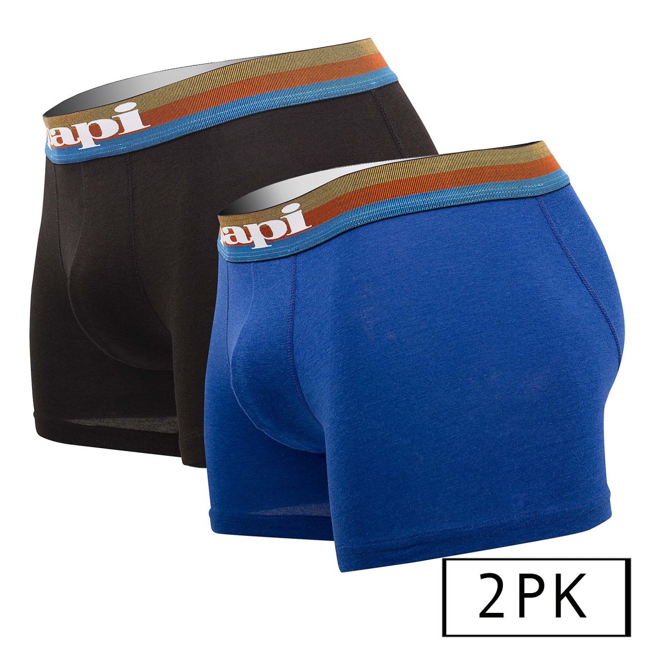 Papi UMPA088 2PK Microflex Brazilian Boxer Briefs Blue-Black