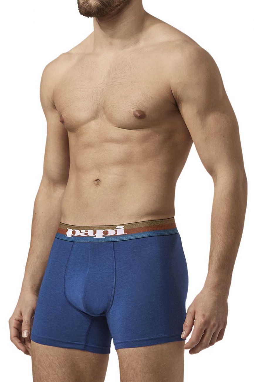 Papi UMPA088 2PK Microflex Brazilian Boxer Briefs Blue-Black