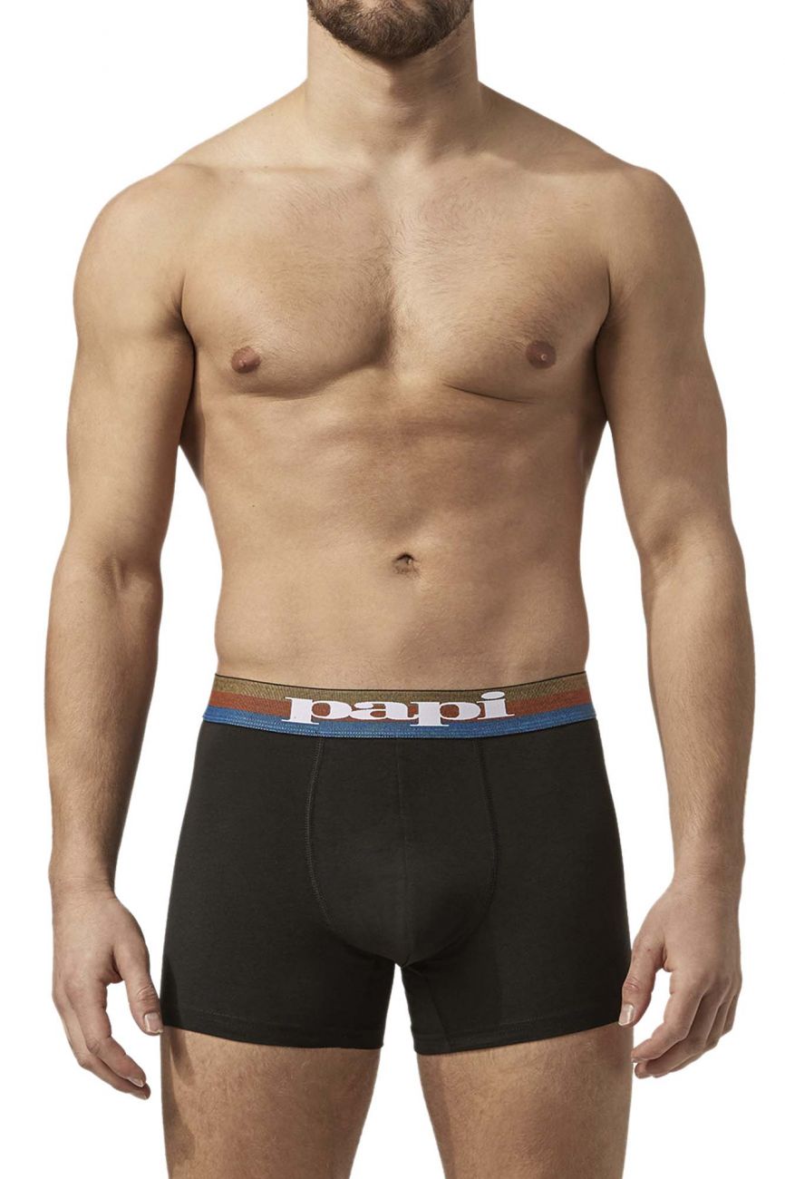 Papi UMPA088 2PK Microflex Brazilian Boxer Briefs Blue-Black