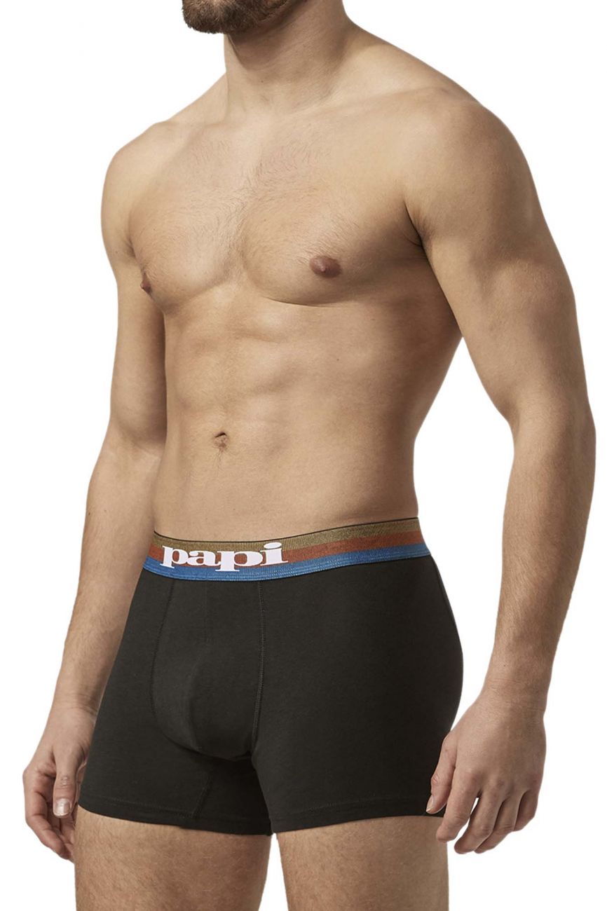 Papi UMPA088 2PK Microflex Brazilian Boxer Briefs Blue-Black