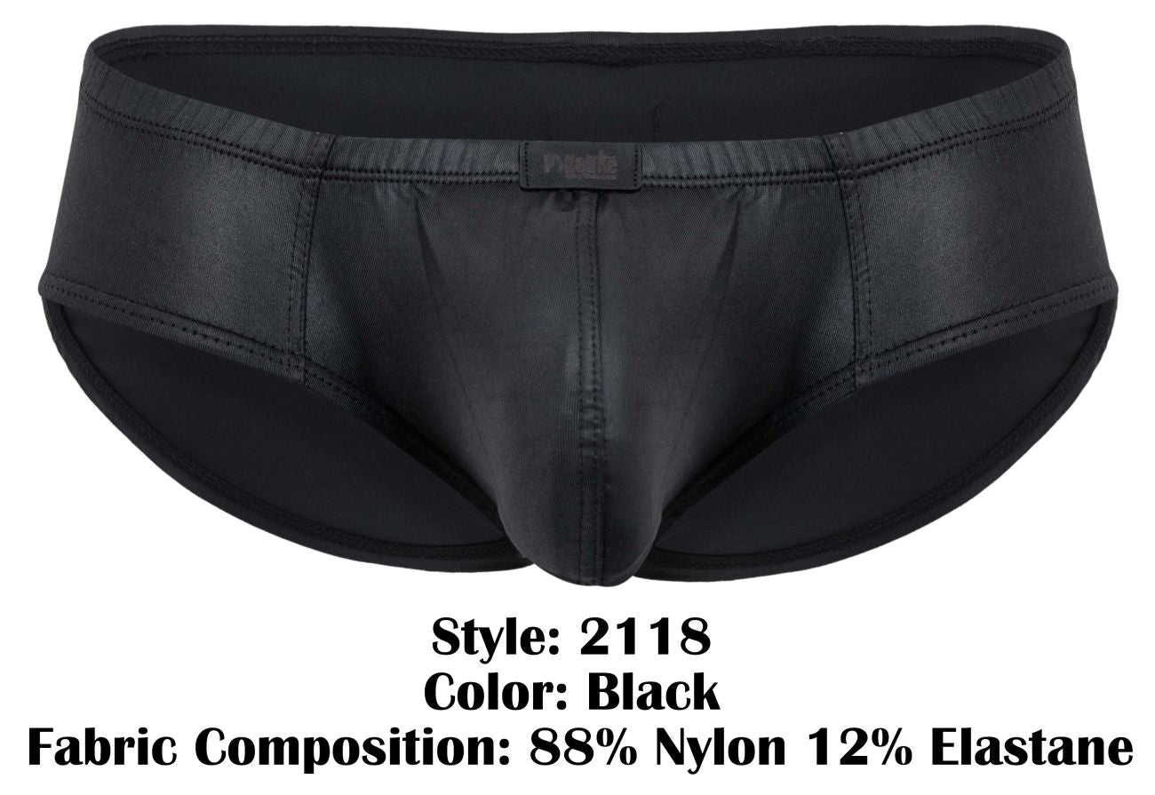 Pikante 2118 Candy Mens Bold Wet-look Briefs Black
