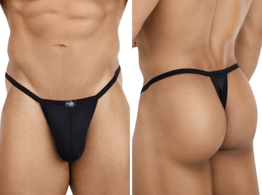 Pikante PIK 26110 Khonsu Mens Barely There Thongs Black