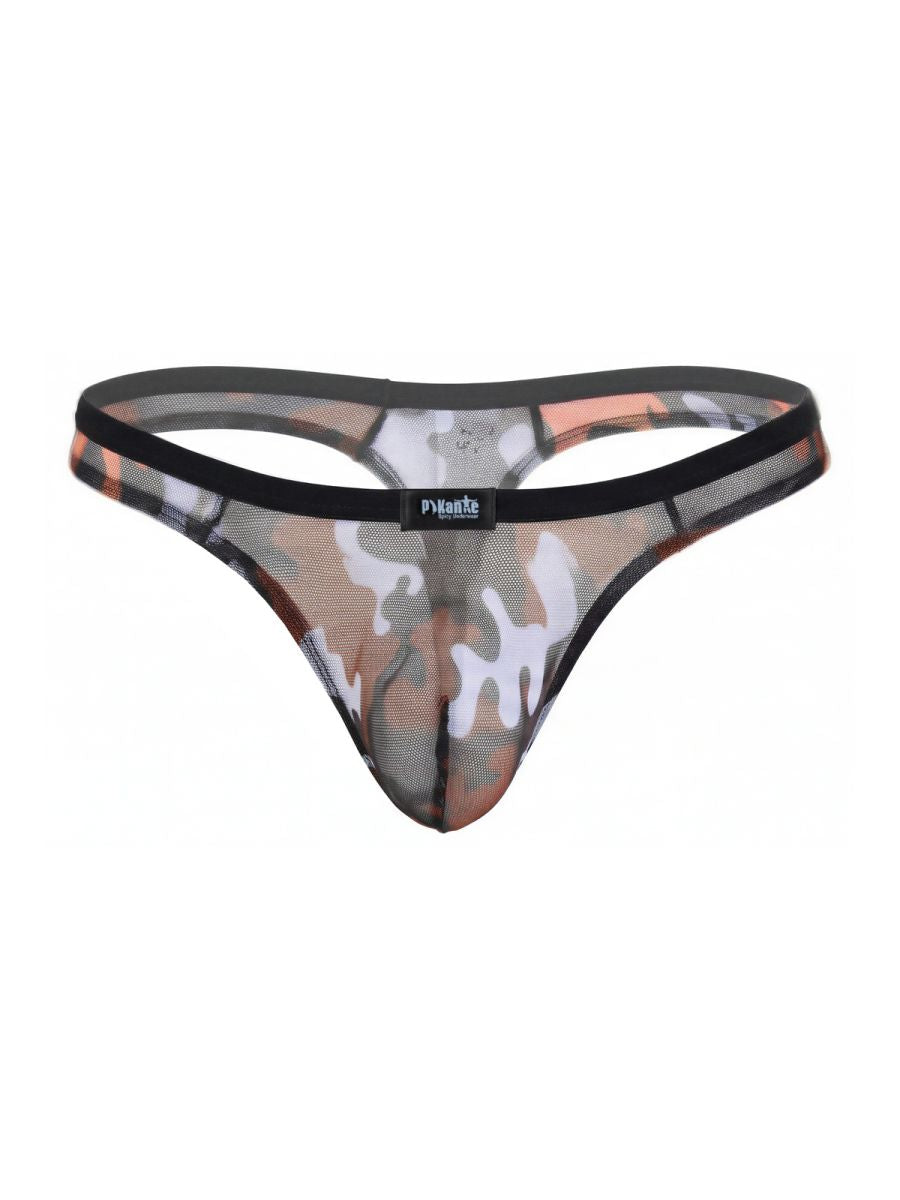 Pikante PIK 26116 Mens Camo Sheer Thongs Multi-coloured