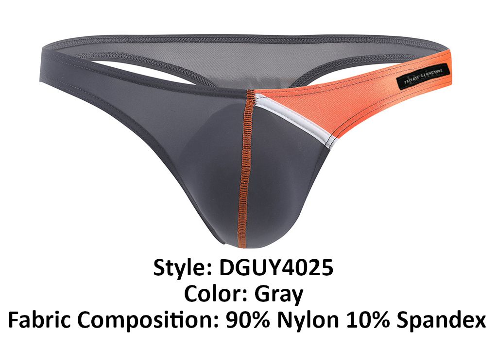 Private Structure DGUY4025 Desire Glaze G-String Gray