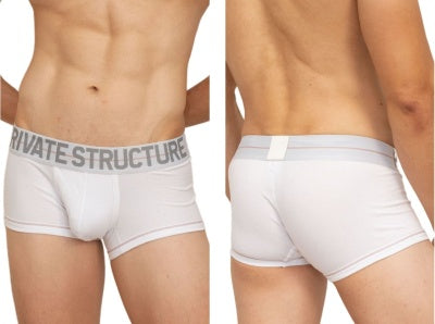 Private Structure MOUX4103 Mo Lite Mid Waist Trunks White