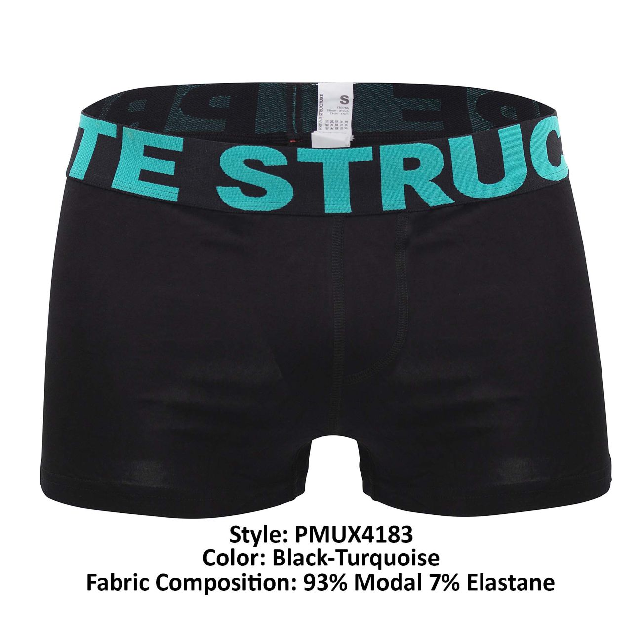 Private Structure PMUX4183 Modality Lounge Shorts Black Turquoise