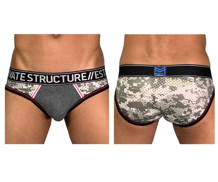 Private Structure SMUY4022 Soho Military Mini Briefs Camo Grey