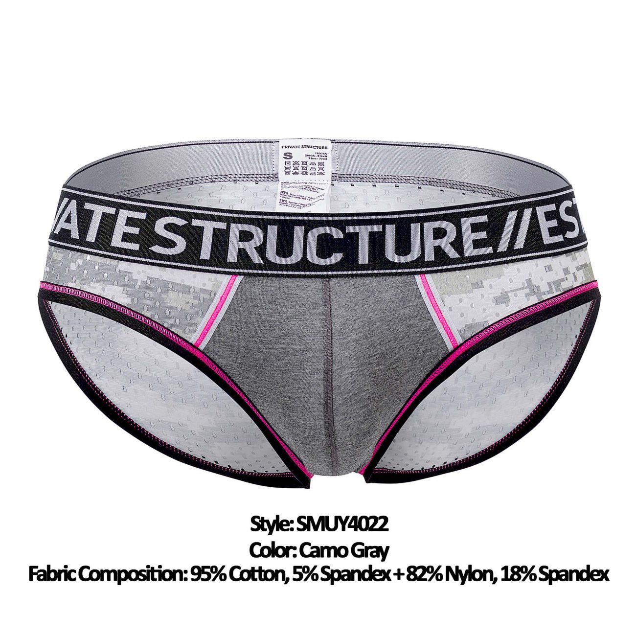 Private Structure SMUY4022 Soho Military Mini Briefs Camo Grey