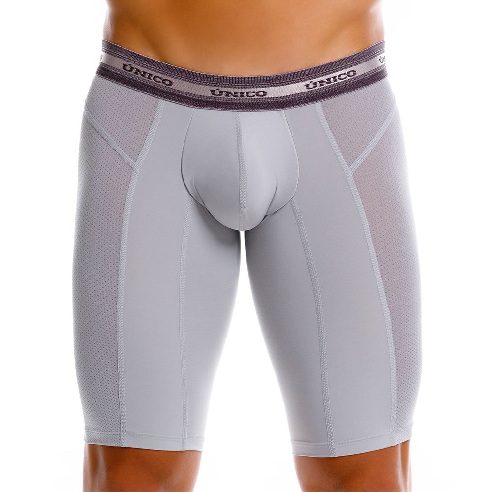 Unico 25040100323 Albaricoque Mens Long Leg Boxer Briefs Gray