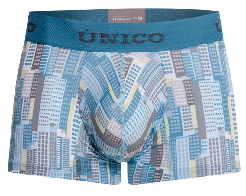 Unico 26020100103 Ocarina Mens Cool Geometric Print Trunks Blue Plus Sizes