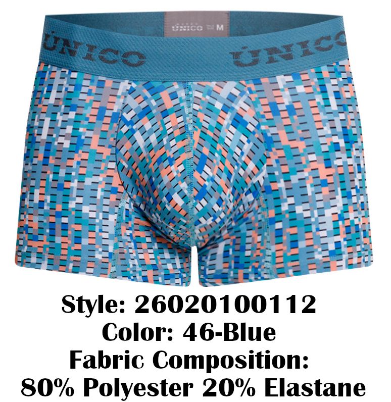 Unico 26020100112 Lignina Mens Everyday Underwear Trunks Blue Plus Sizes