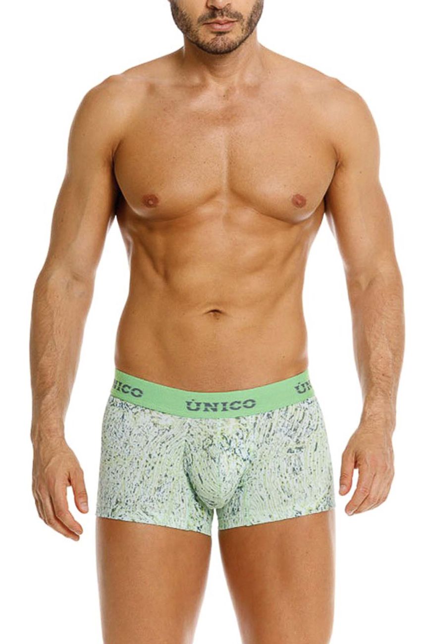 Unico 26020100115 Hunos Mens Clean Sporty Trunks Green Plus Sizes