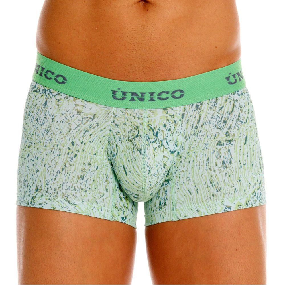 Unico 26020100115 Hunos Mens Clean Sporty Trunks Green Plus Sizes