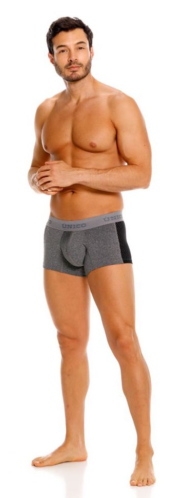 Unico 26020100121 Brio Male Power Up Your Everyday Trunks Gray  Plus Sizes